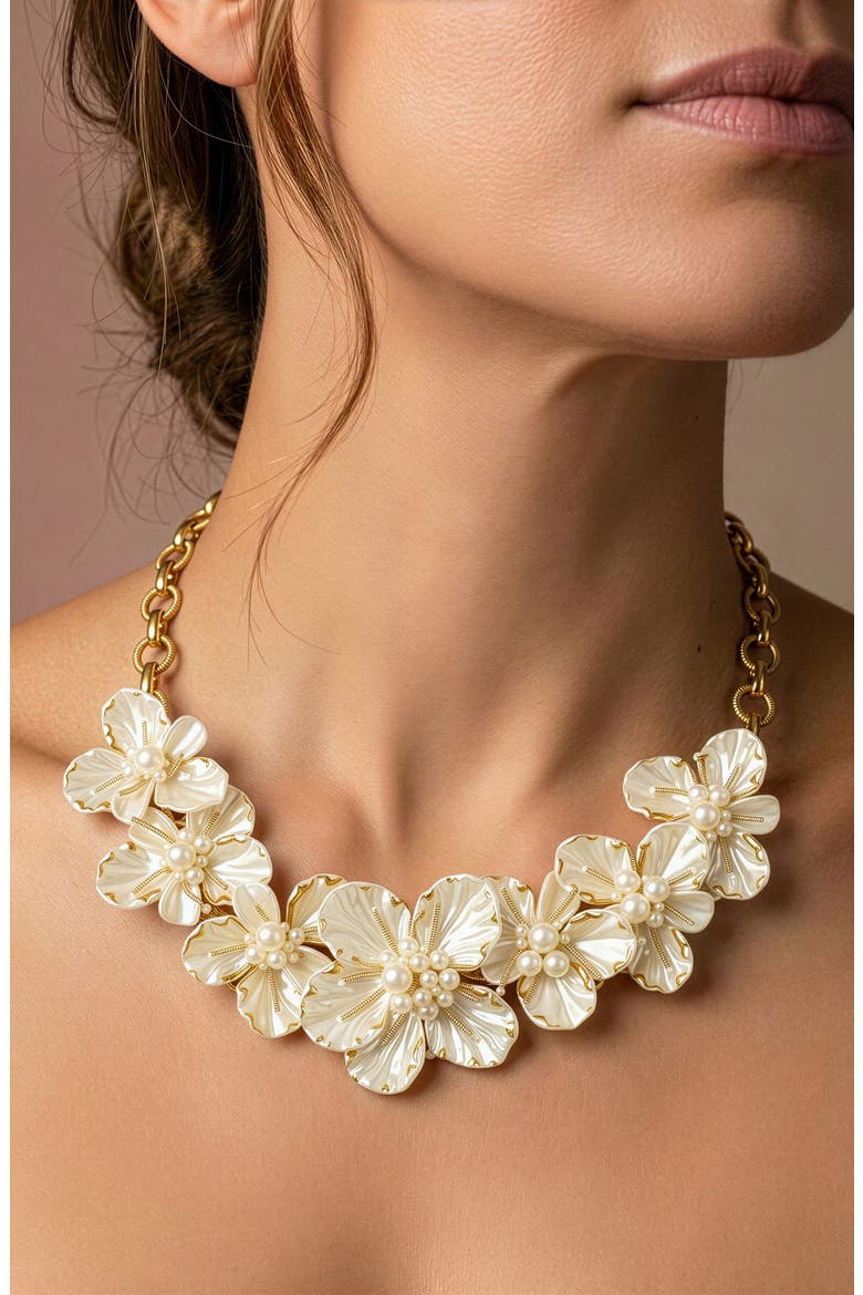 Wally Frontal Necklace, Alternate, color, GOLD/ WHITE