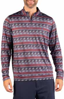 Holiday Reindeer Performance Quarter Zip Top