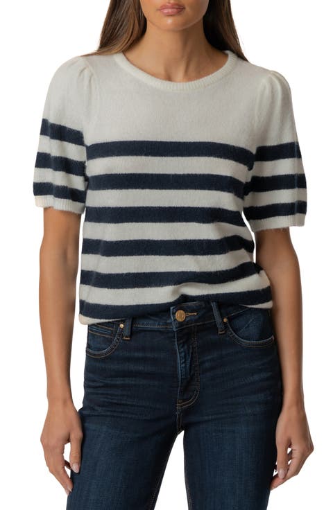 Monika Stripe Short Sleeve Sweater