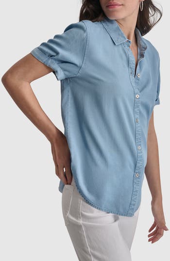 Cuff Sleeve Chambray Shirt