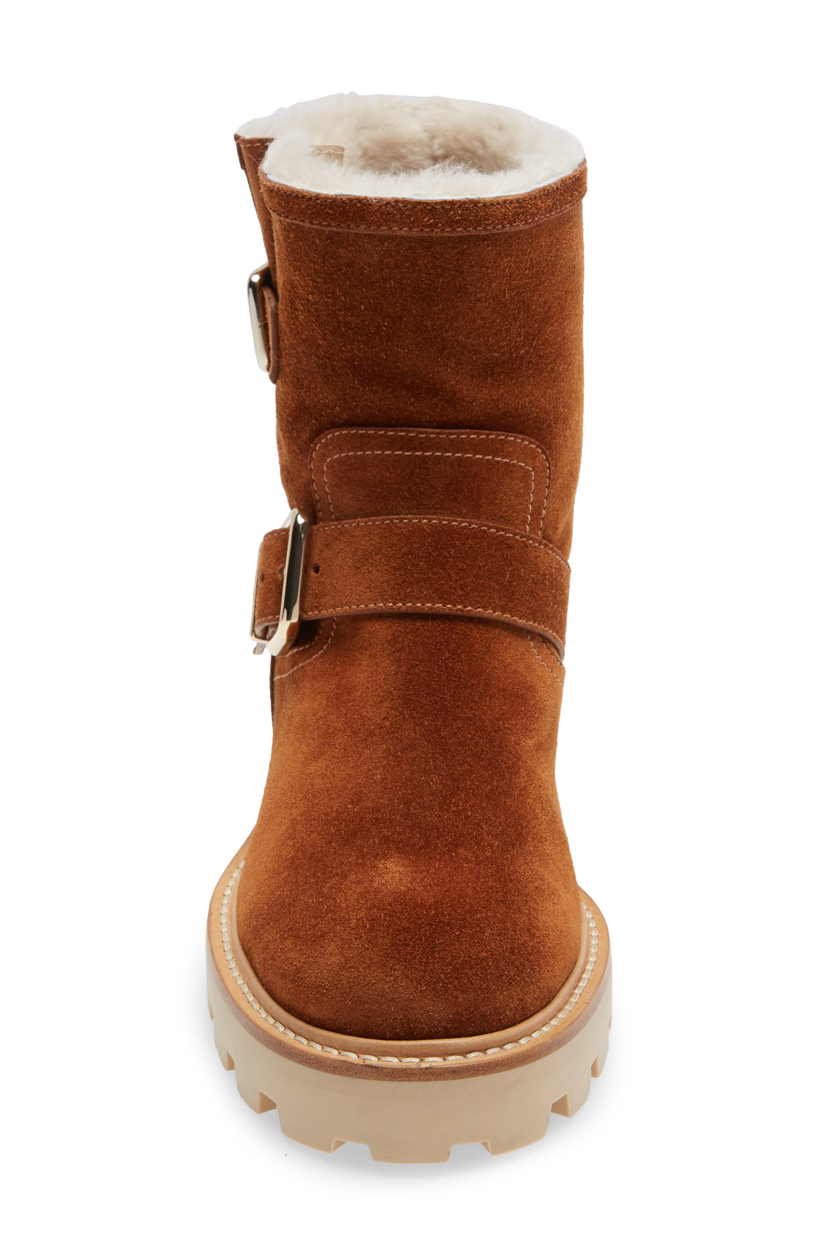 Jimmy Choo Youth II Genuine Shearling Lined Biker Bootie, Alternate, color, 