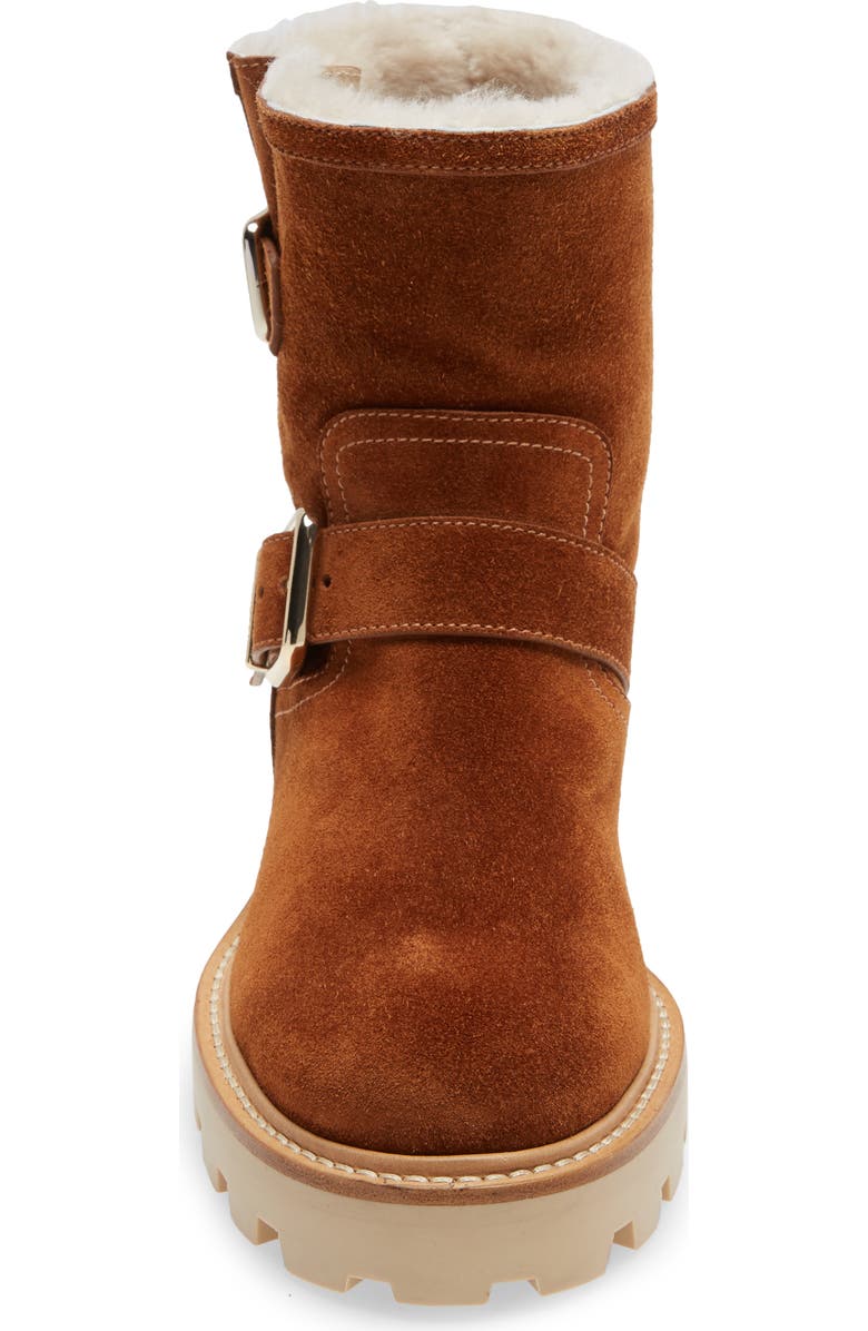 Jimmy Choo Youth II Genuine Shearling Lined Biker Bootie, Alternate, color,