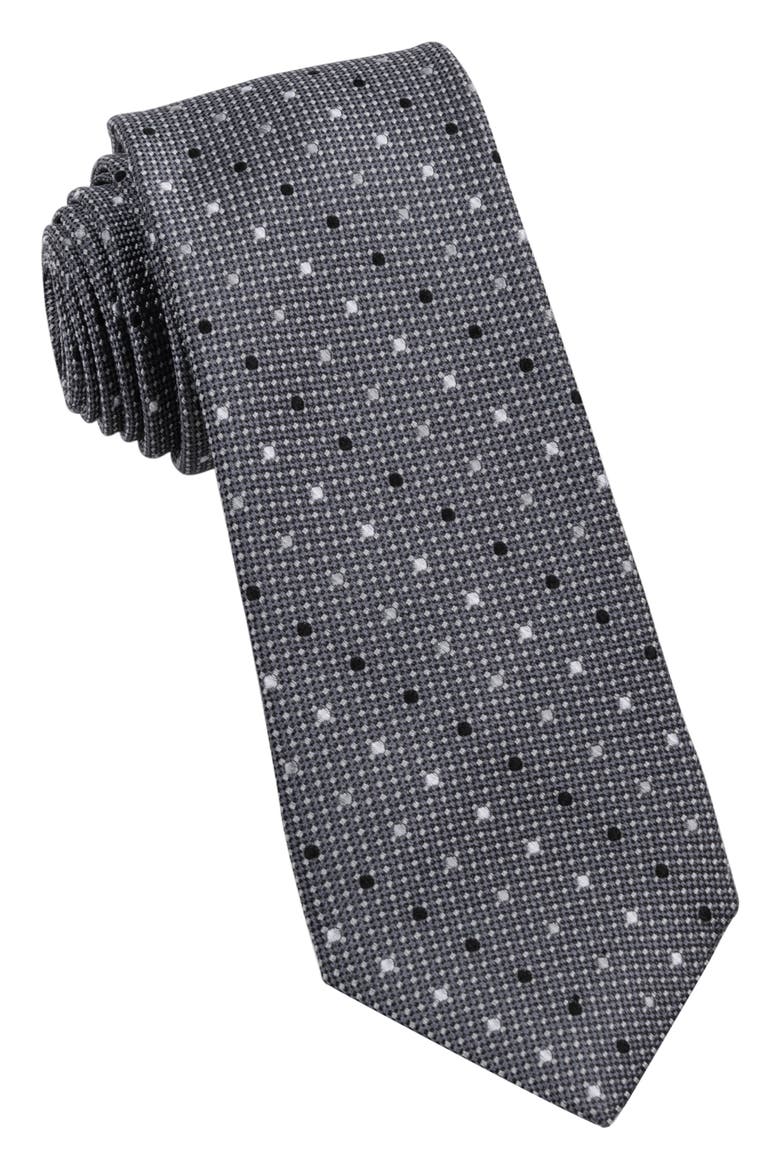 Multi Dot Silk Tie, Main, color, GREY