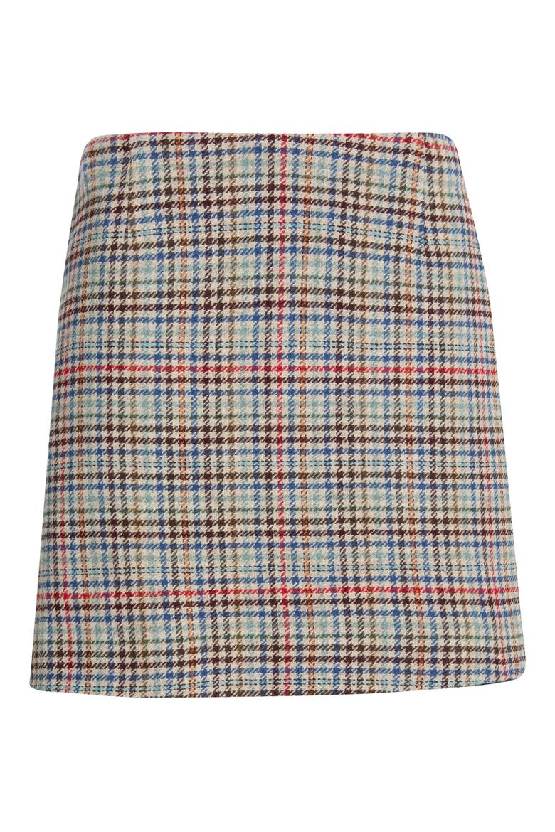Margo Wool Wrap Miniskirt, Alternate, color, CAMEL BRIGHTS CHECK
