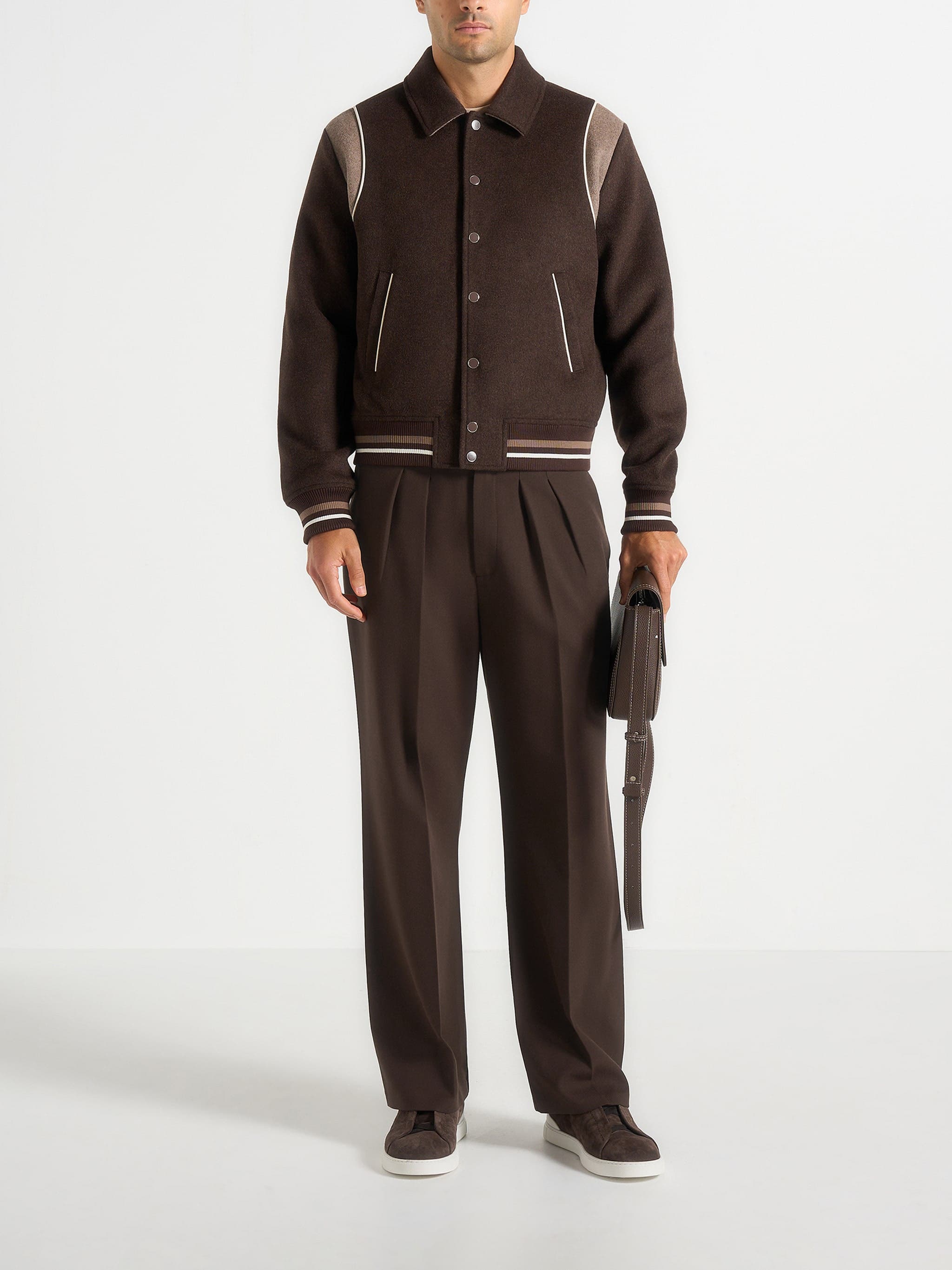 Nico Contrast Wool Varsity Jacket - image 2