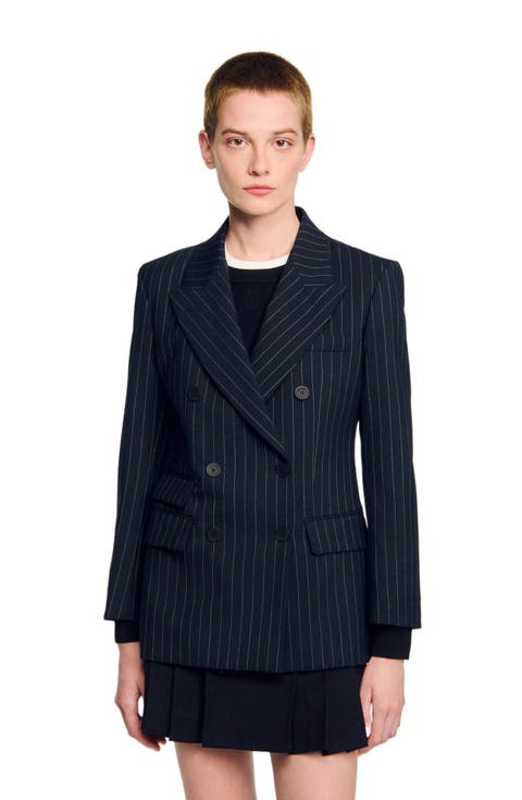 Striped suit jacket