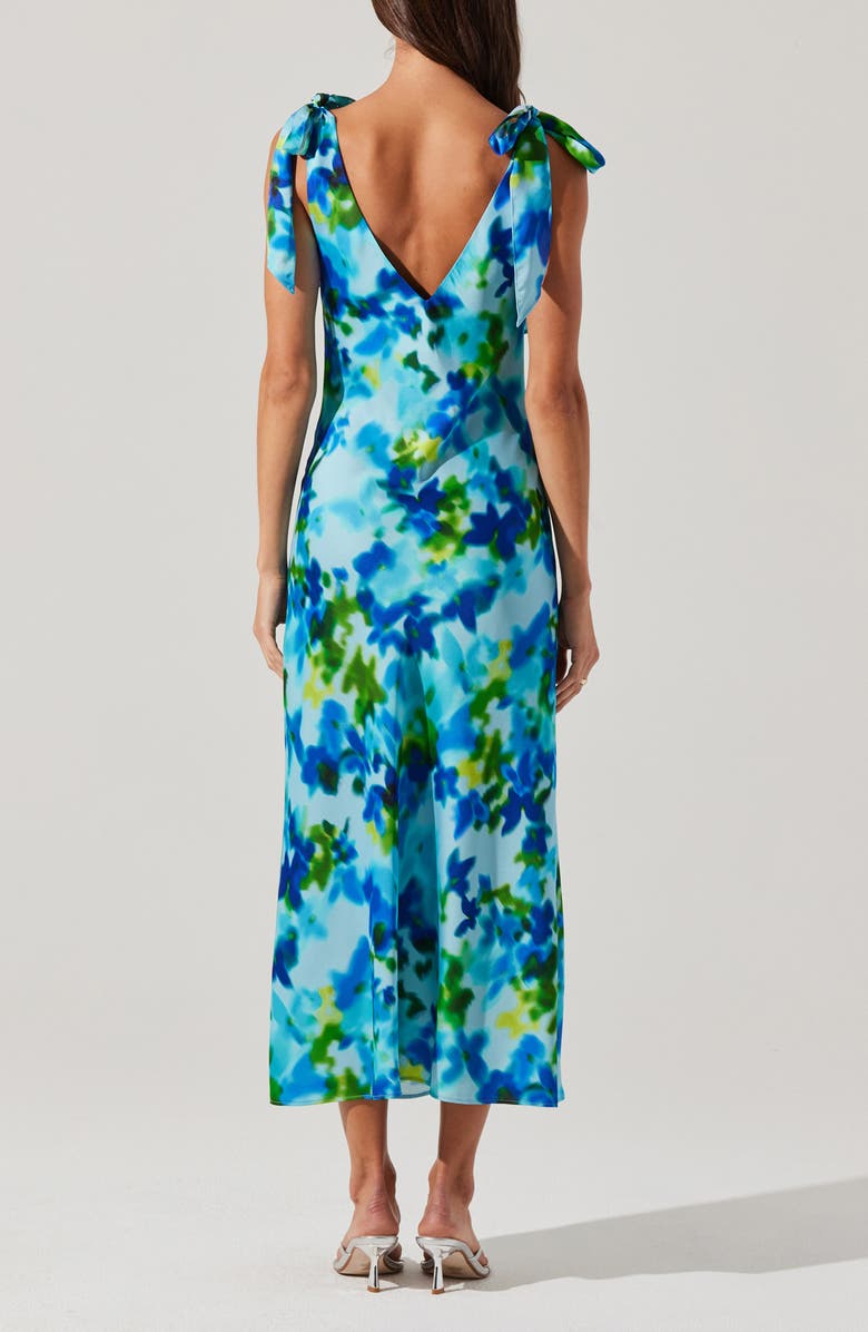 ASTR the Label Allexina Tie Shoulder Maxi Dress, Alternate, color, Water Blue Print
