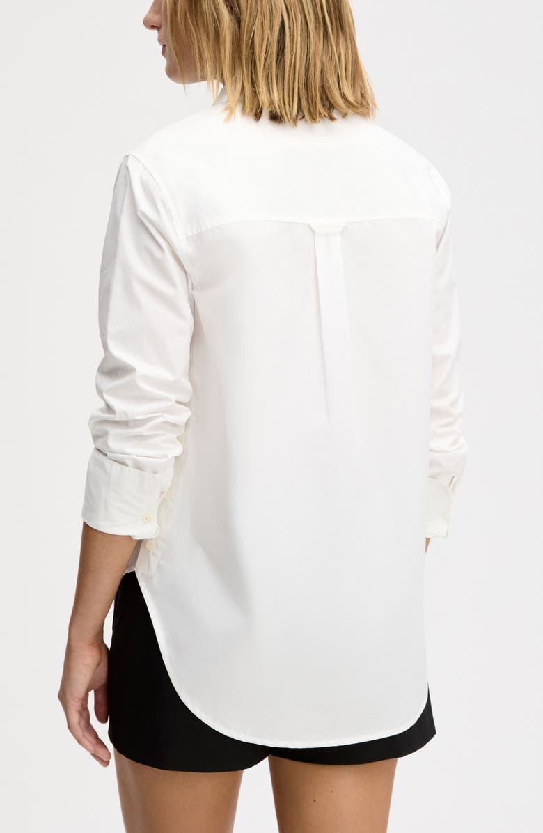 Sam Edelman Side Button Cotton Button-Up Shirt, Alternate, color, Bright White