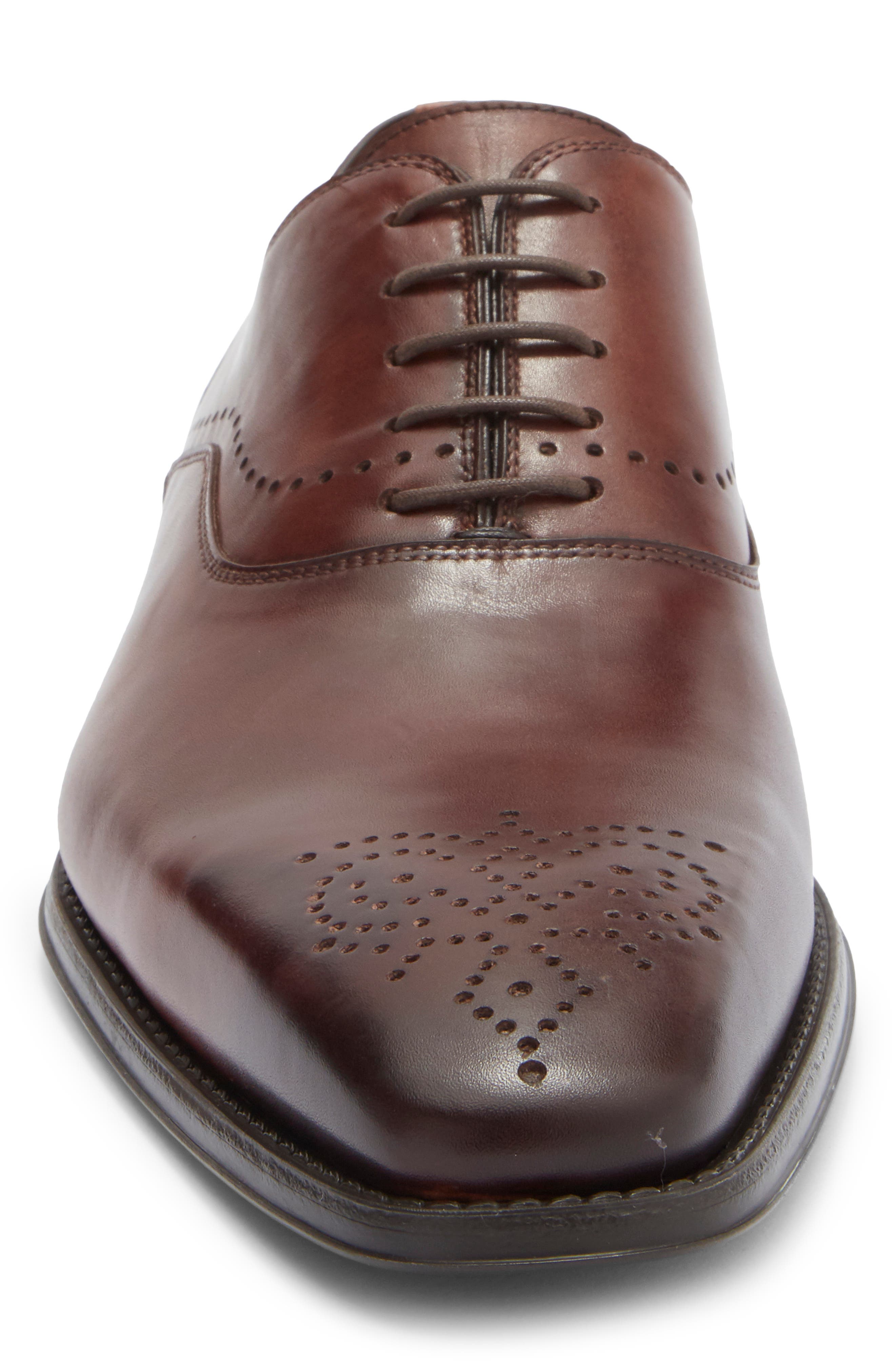 Magnanni Henio Perforated Oxford, Alternate, color, Mid Brown