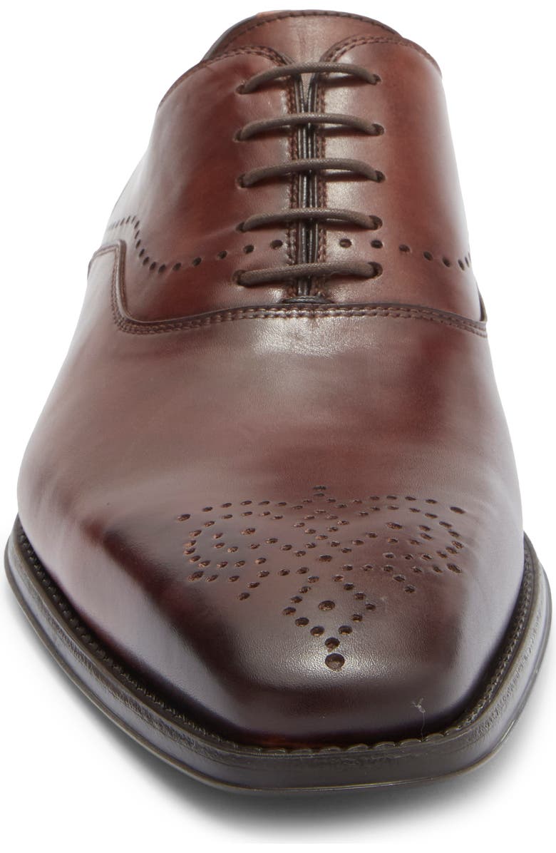 Magnanni Henio Perforated Oxford, Alternate, color, Mid Brown