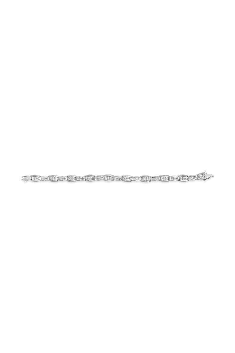 14K White Gold 2-1/2 Cttw Diamond Flared Links Tennis Bracelet, Alternate, color, White