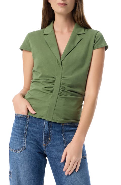 Anastasia Center Ruched Cotton Blend Top