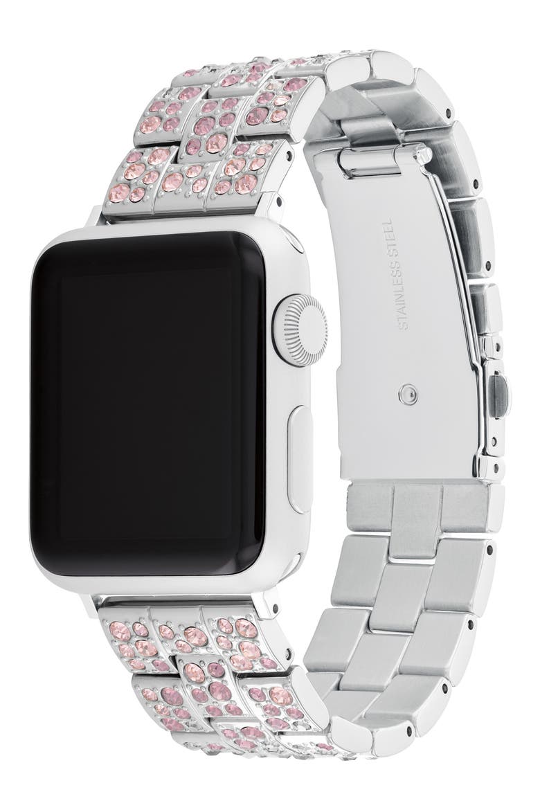 Pavé Apple Watch® Watchband, Alternate, color, SILVER