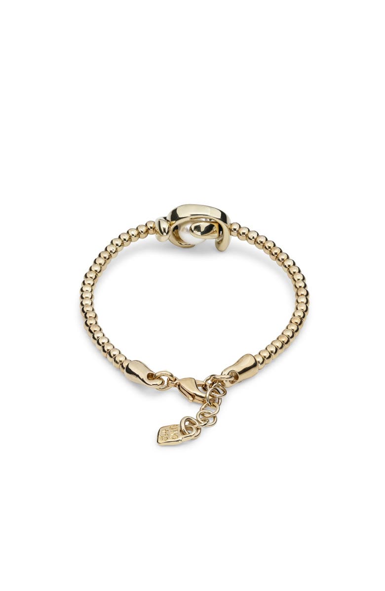 UNODE50 Double Moon Bead Elastic Bracelet, Alternate, color, Gold