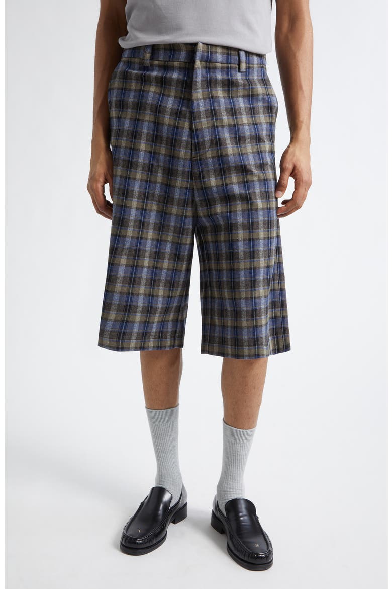 Gender Inclusive Check Cotton Blend Shorts, Main, color, GREY CHECK