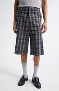 ERL Gender Inclusive Check Cotton Blend Shorts