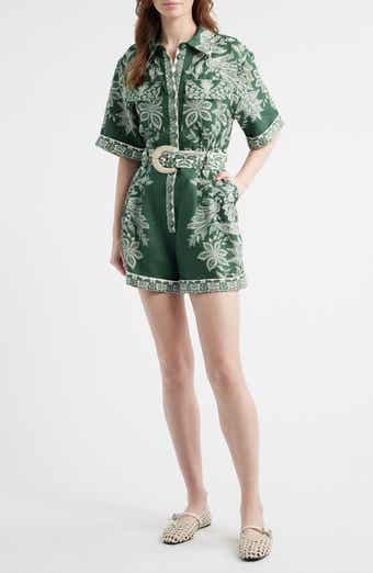 Miranda Belted Linen Utility Romper