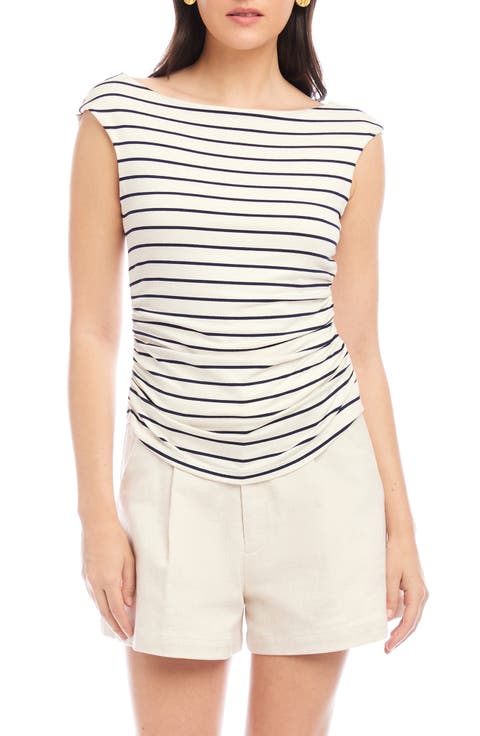 Tasha Stripe Ruched Side Top