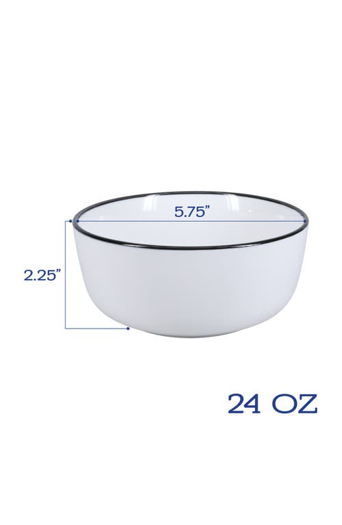Bia Cordon Bleu Set Of 4 Silhouette Porcelain Soup/cereal Bowls In White W/black