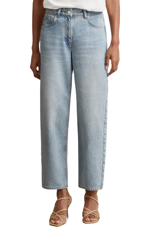 Selin Crop Straight Leg Jeans (Pale Blue)