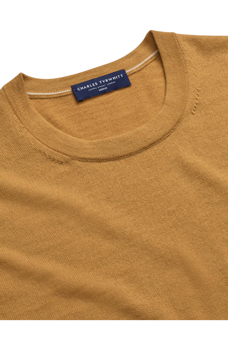 Merino Crew Neck Sweater, Alternate, color, Camel