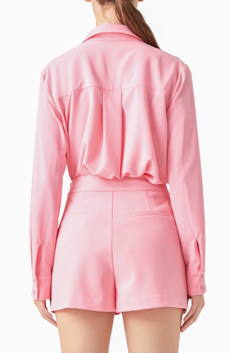 Endless Rose Solid Button-Up Shirt, Alternate, color, Light Pink