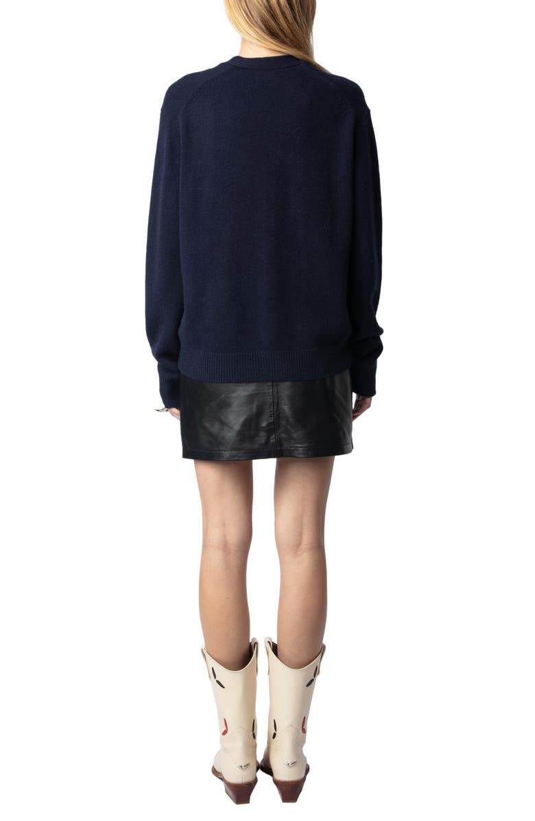 Zadig & Voltaire Travia You Are Everything Heart Cashmere Cardigan, Alternate, color,