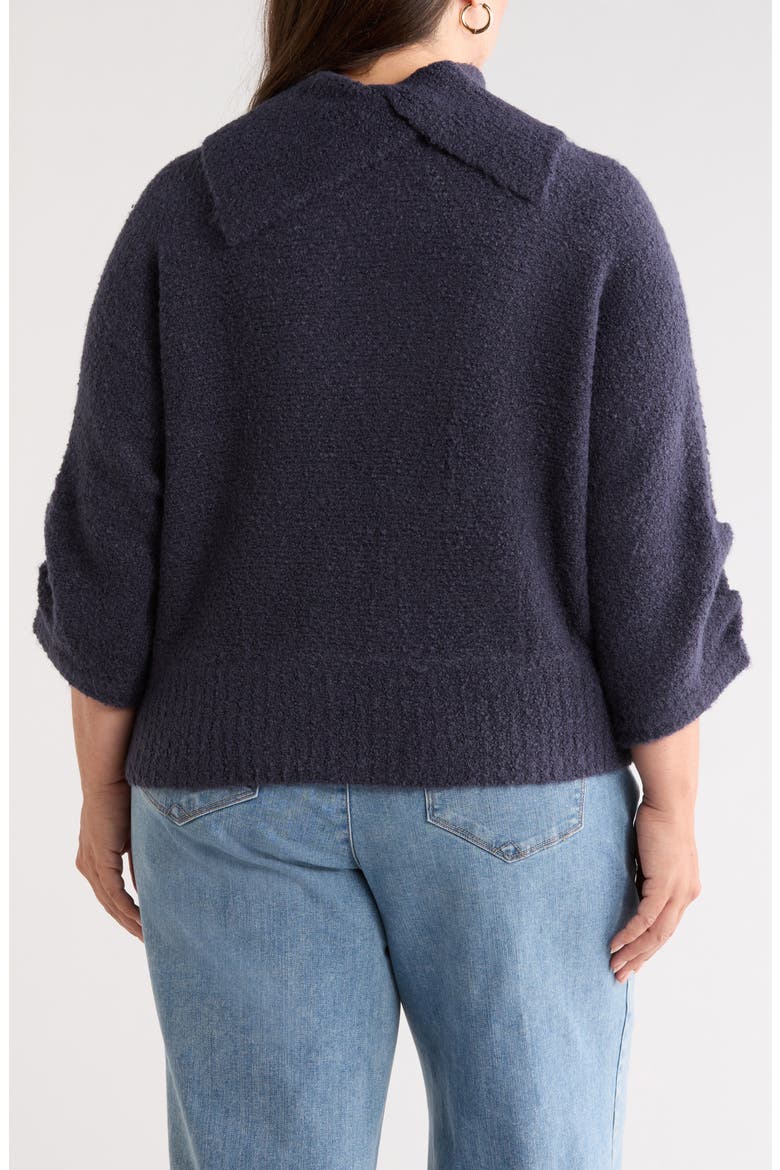 Dolman Blouson Sleeve Sweater, Alternate, color, BLUE CHARCOAL