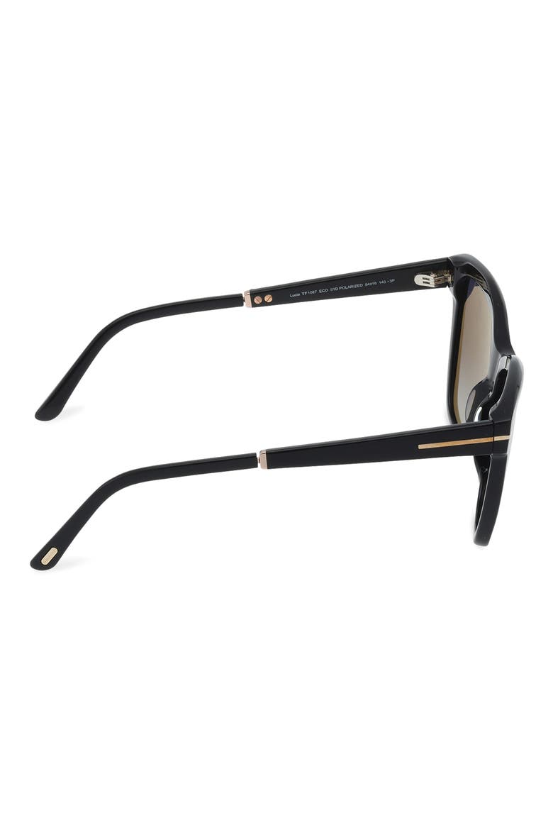 Lucia 54mm Polarized Square Sunglasses, Alternate, color, SHINY BLACK / POLARIZED SMOKE