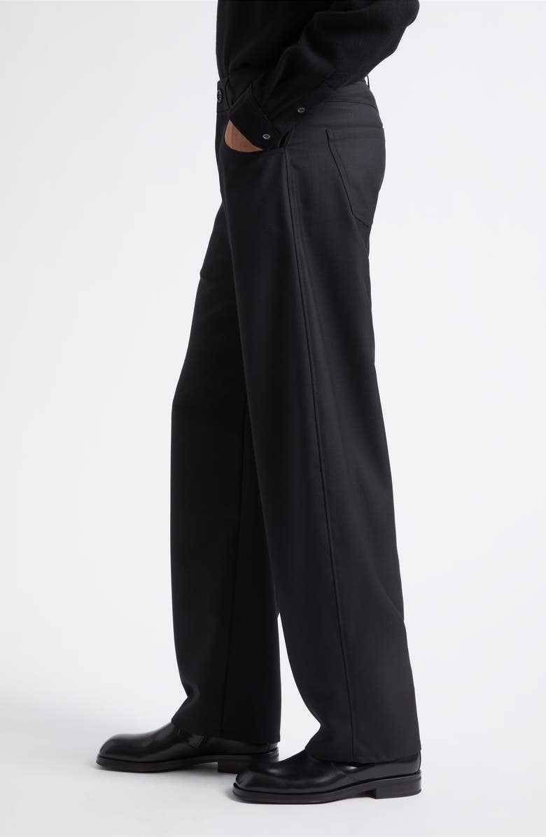 Séfr Gino Barrel Leg Trousers, Alternate, color, Fine Black Wool