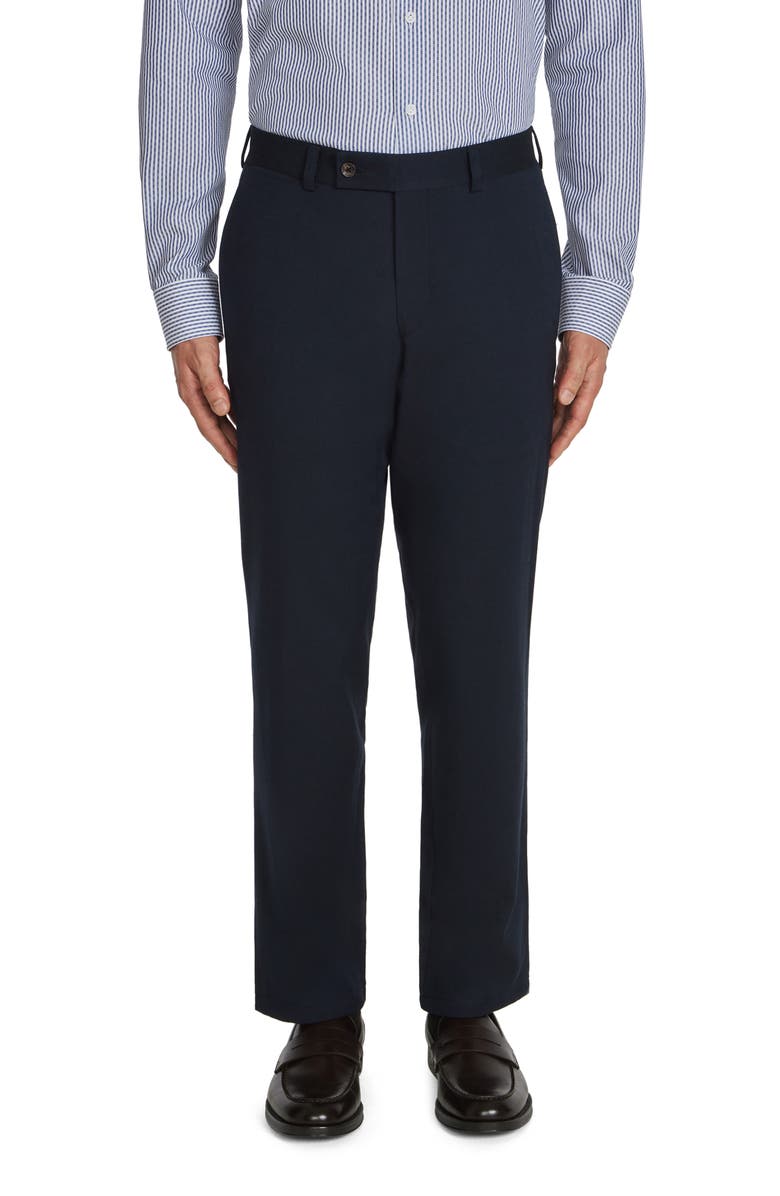 Jack Victor Palmer Stretch Cotton & Wool Pants, Main, color, Mid Blue