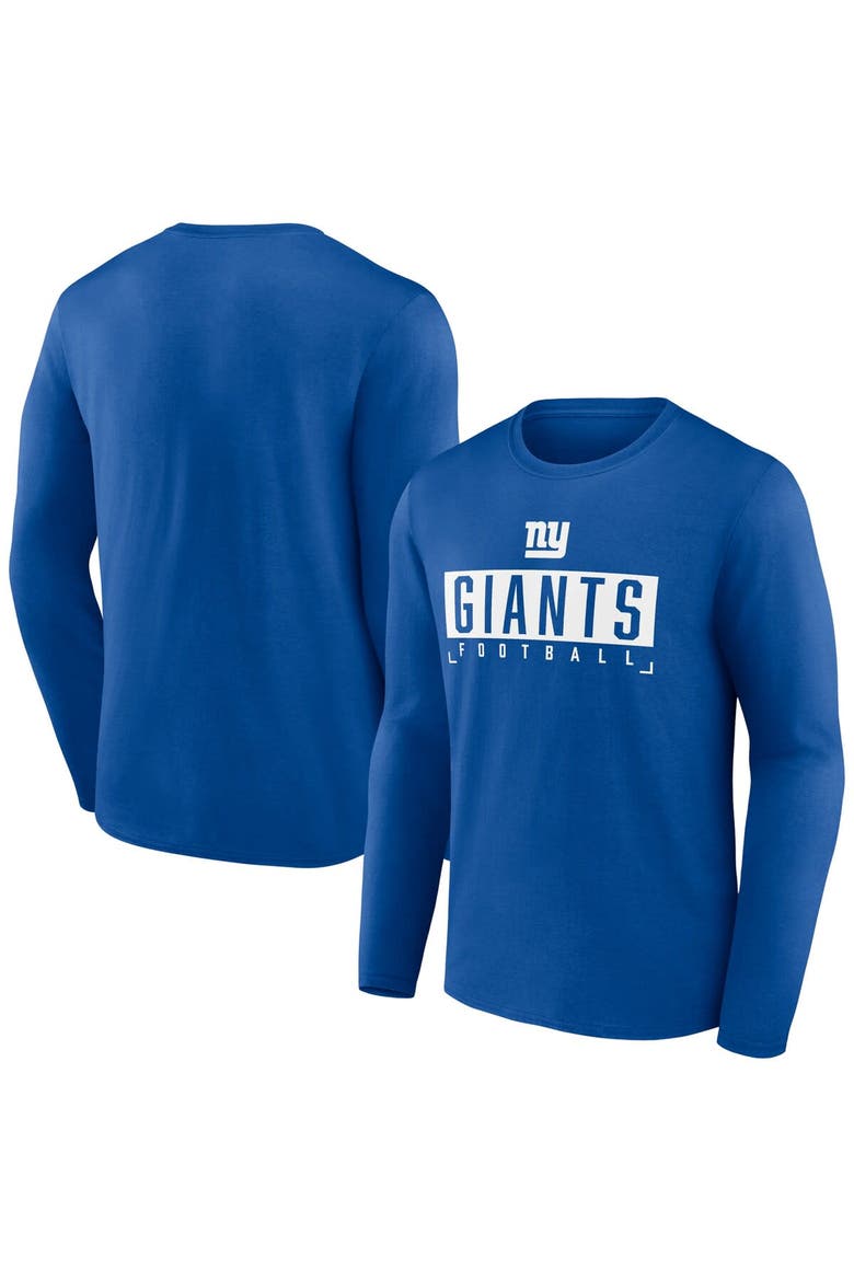 Men's Fanatics Branded Royal New York Giants Stack The Box Long Sleeve T-Shirt, Main, color, Royal