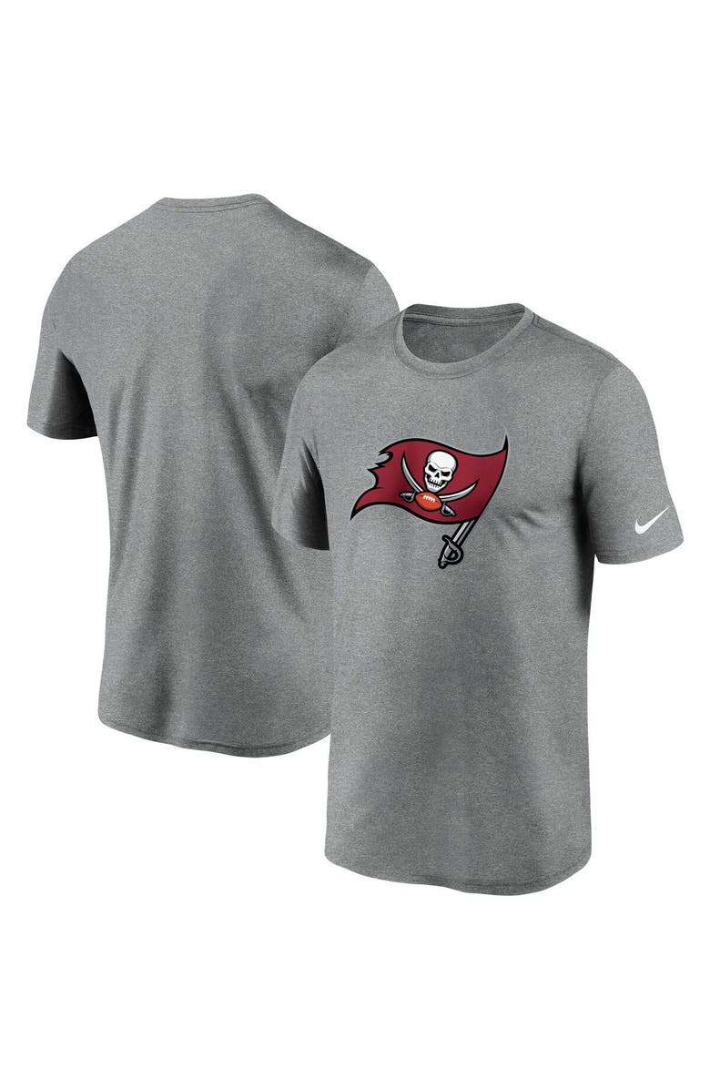 Nike Men's Nike Heathered Pewter Tampa Bay Buccaneers Logo Essential Legend Performance T-Shirt, Main, color, Heather Charcoal