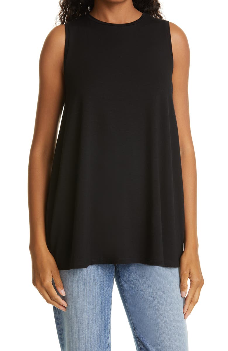 Eileen Fisher Crewneck Long Tank, Main, color, 