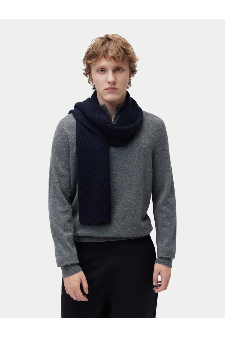 Fisherman Knit Scarf, Alternate, color, navy blazer