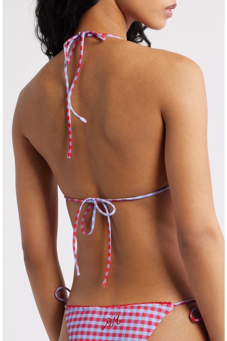 Side Tie Bikini Bottoms, Alternate, color, BLUE/ RED