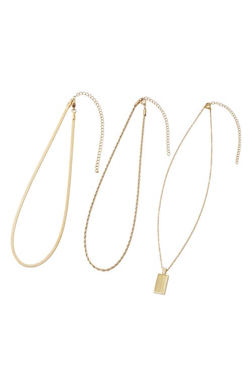 Adornia 18k Gold Plated Mixed Chain & Pendant Necklace Set In Gold