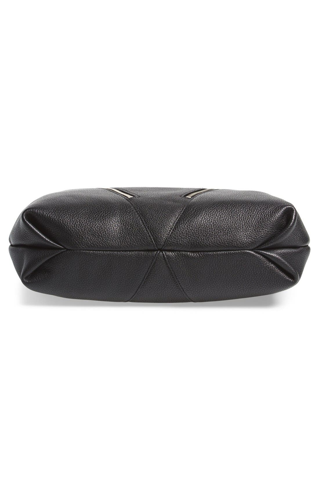 'Moto' Hobo Bag, Alternate, color, BLACK/ BLACK