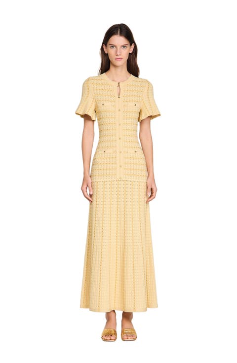 Rhinestone knit maxi dress