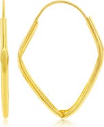 SIMONA 14K Yellow Gold Geometric Hoop Earrings