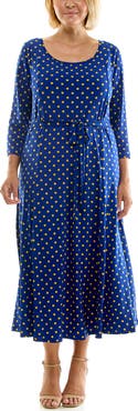 Nina Leonard Sylvia A-Line Midi Dress