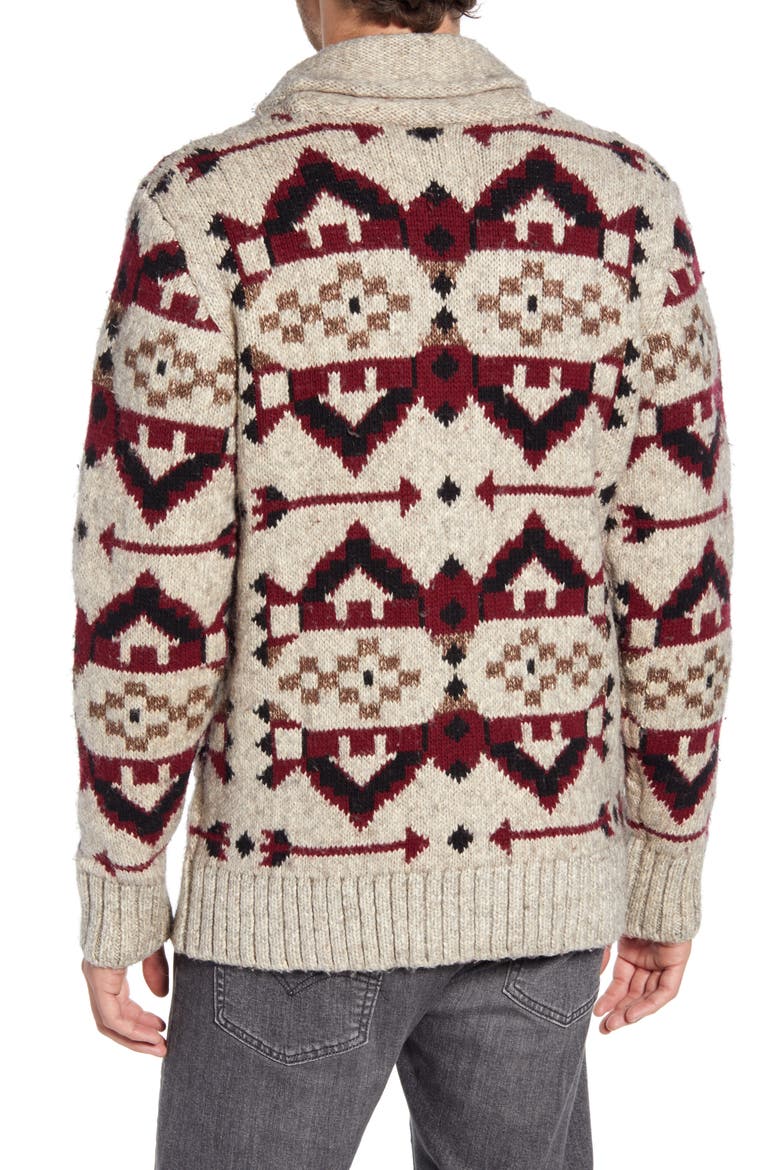 Southwestern Motif Sweater, Alternate, color, LIMESTONE