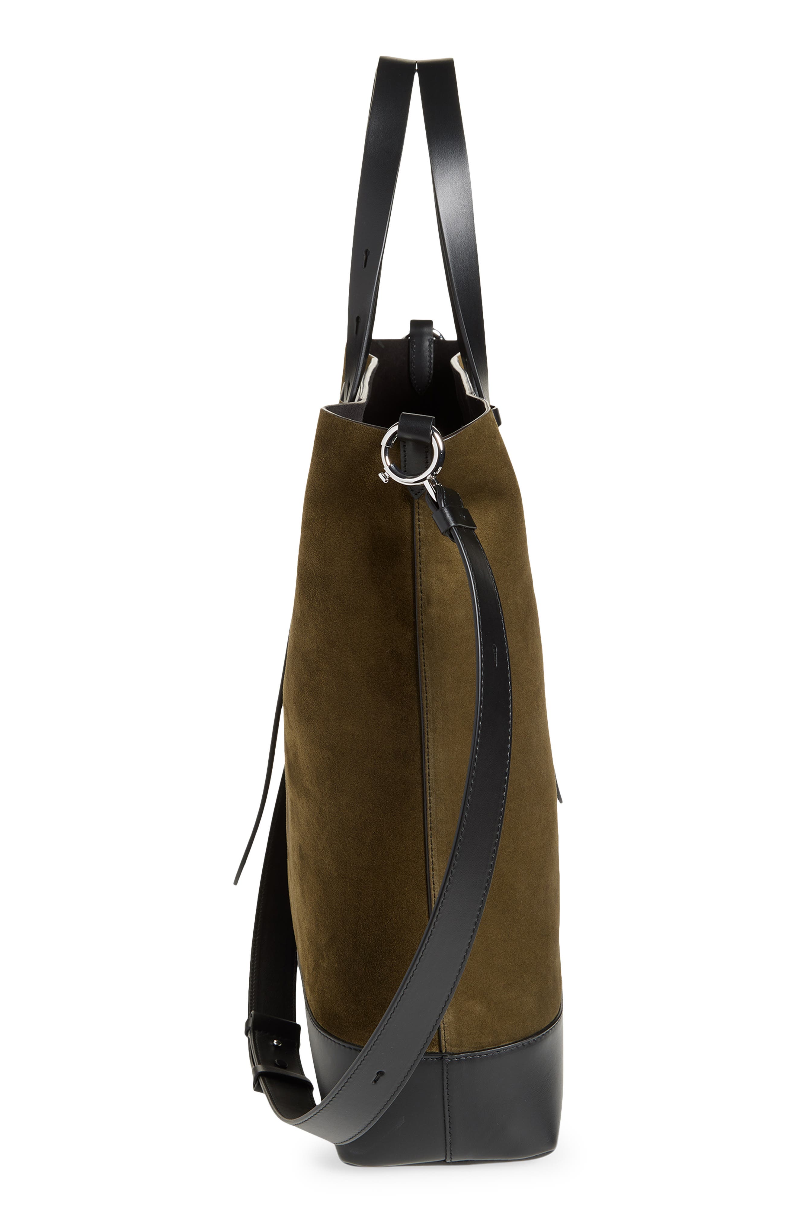 Maison Margiela Shopping Colorblock Leather Vertical Tote, Alternate, color, Khaki/ Black