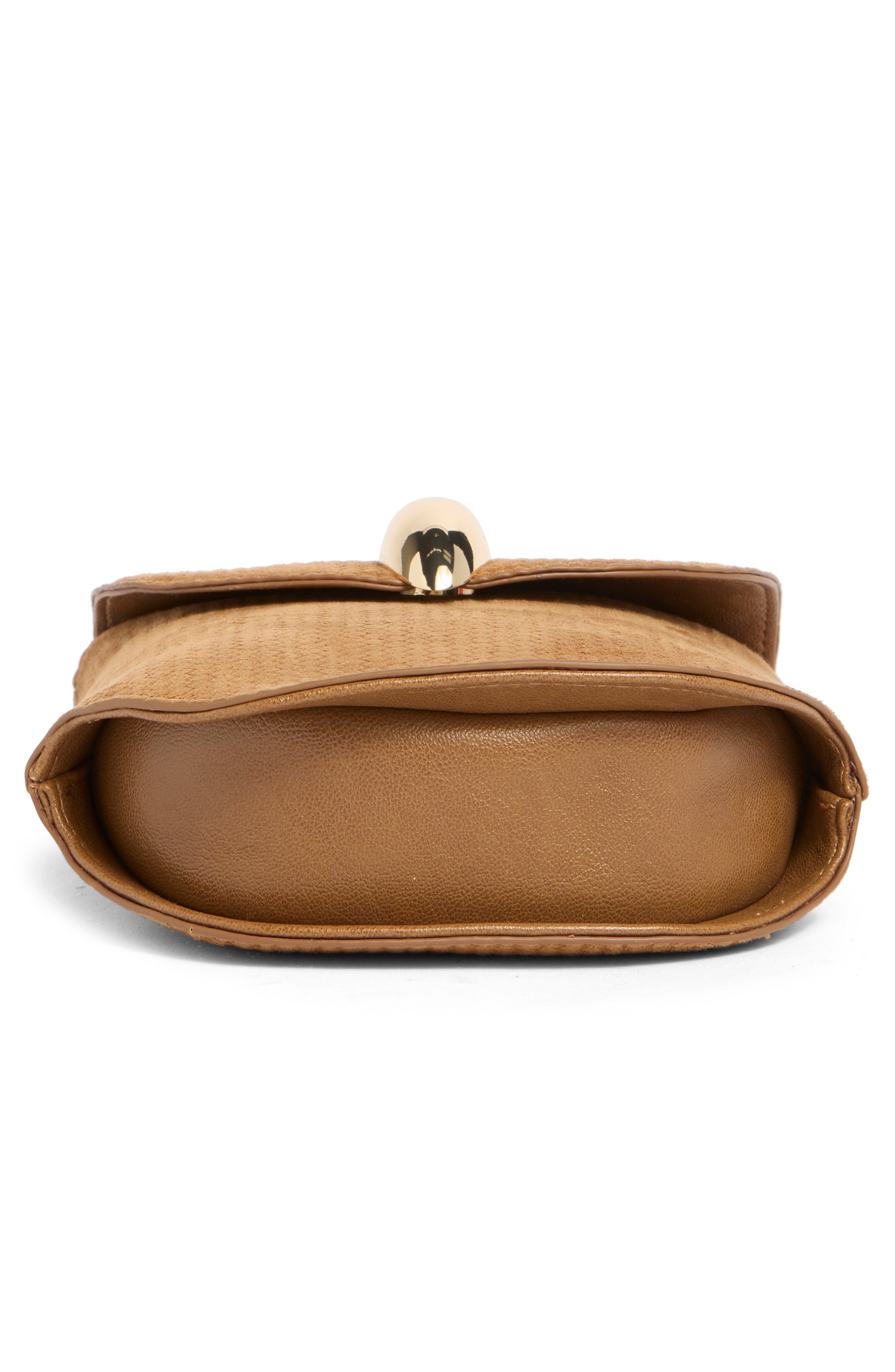 Perry Embossed Suede Crossbody Bag, Alternate, color, COGNAC