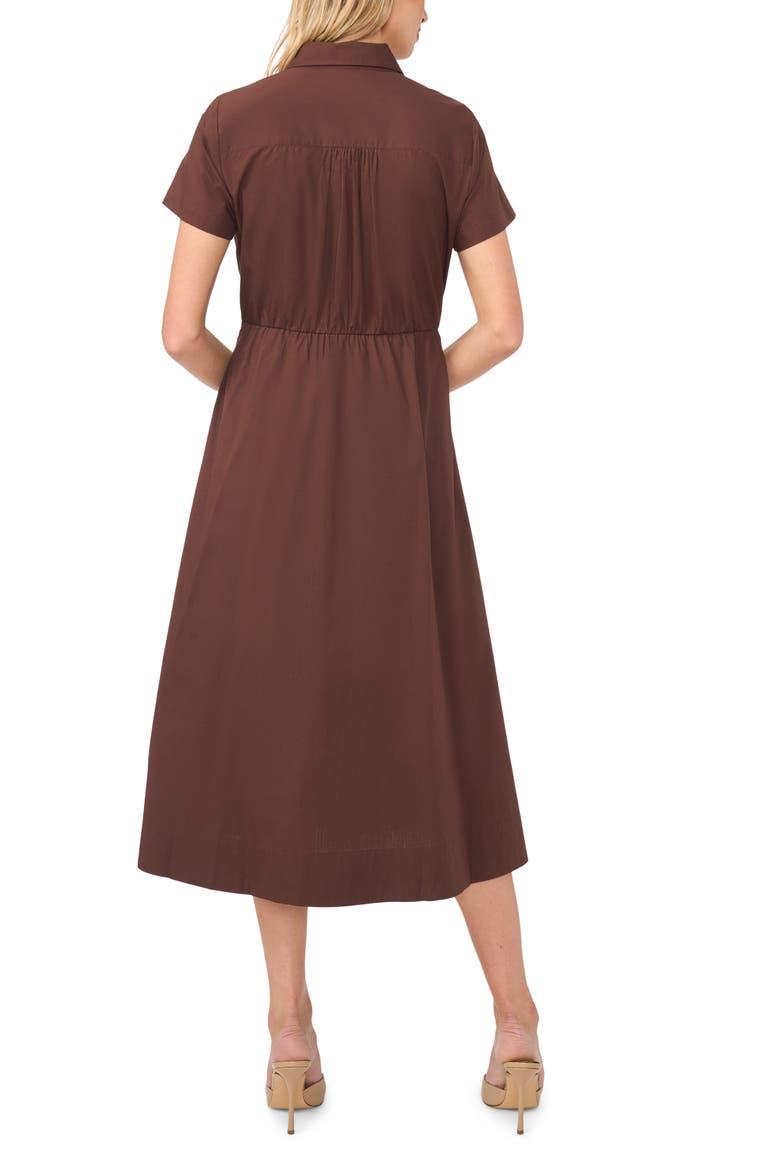 Tie Waist Cotton Shirtdress, Alternate, color, CHICORY COFFEE
