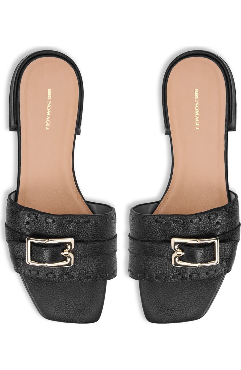Bruno Magli Bellini Buckle Strap Slide Sandal, Alternate, color, Black Tumbled