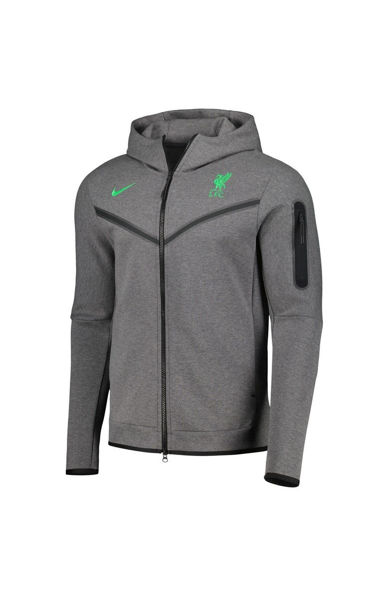 Nike Men's Nike Heather Charcoal Liverpool Tech Fleece Full-Zip Hoodie Jacket, Alternate, color,
