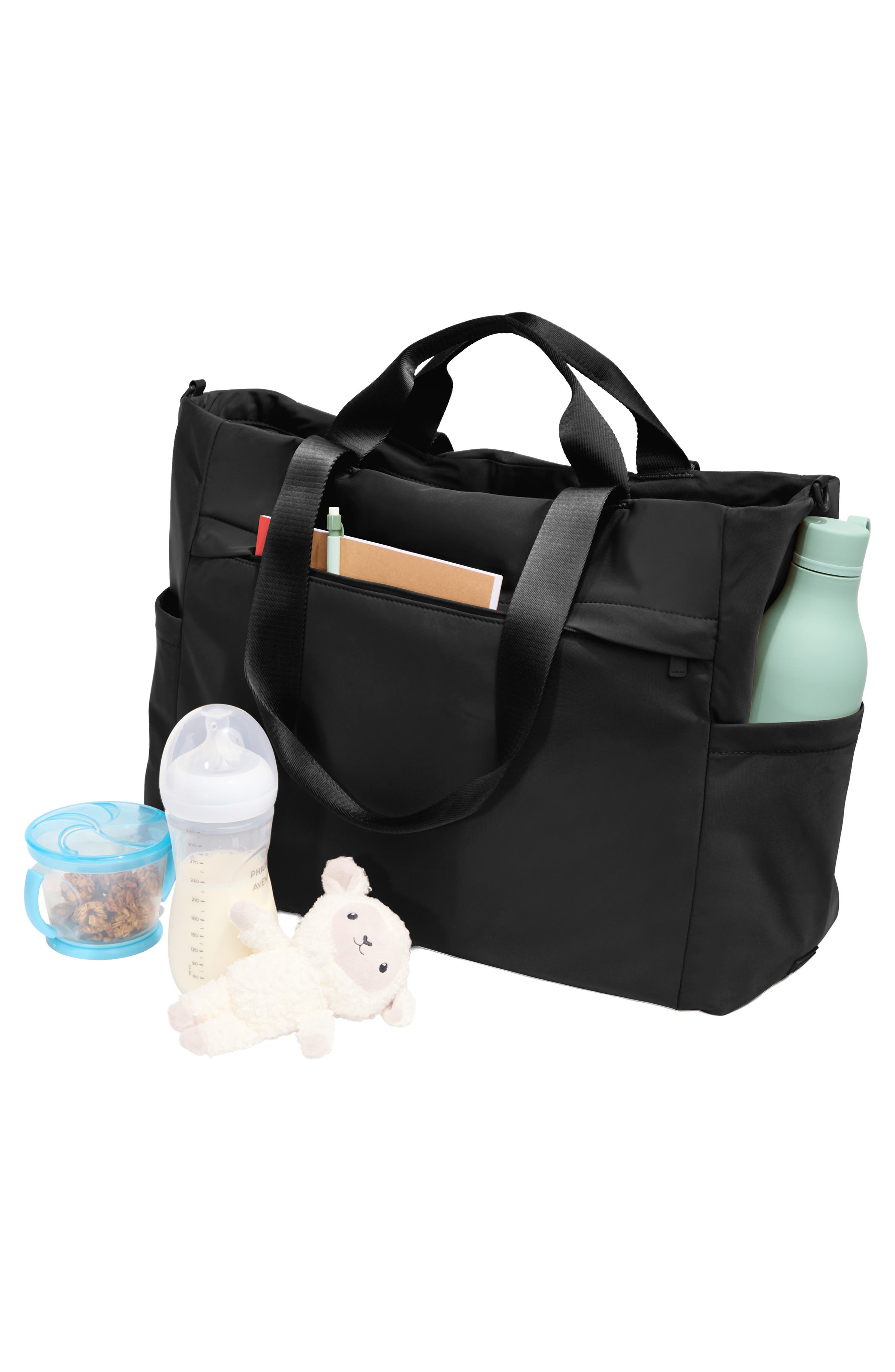 Away Featherlight Diaper Tote, Alternate, color, Jet Black