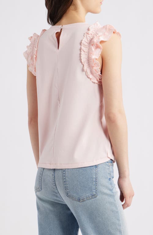 Wit & Wisdom Ruffle Sleeve Top In Whisper Pink