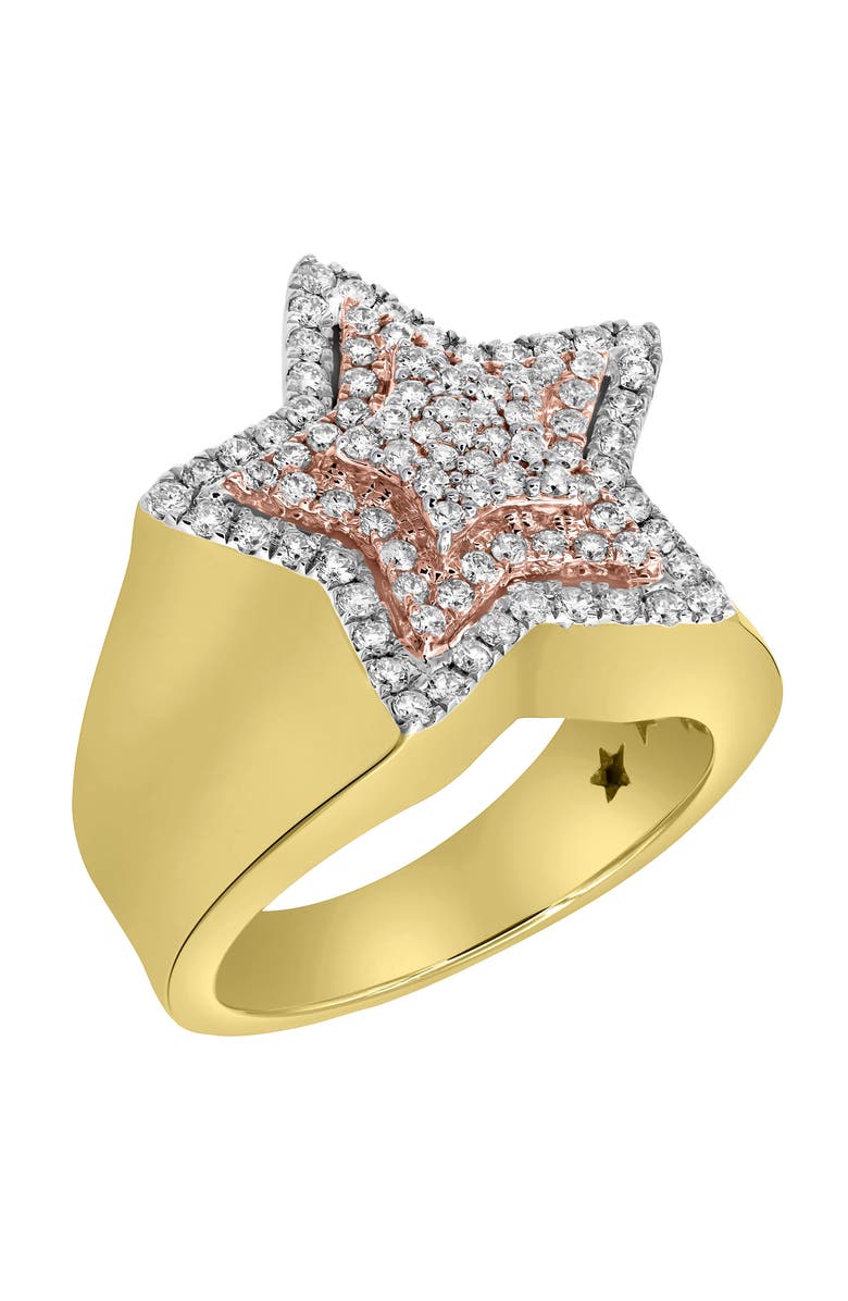 LuvMyJewelry Star Studded Bling 14K Yellow Gold Two Tone  Star Ring - 1.91 Ct, Alternate, color, 